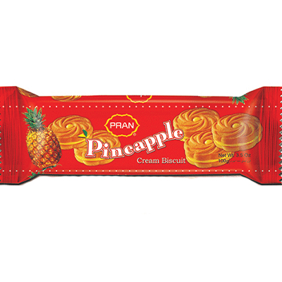 Pran Pineapple Cream Biscuit 100g * 48pcs